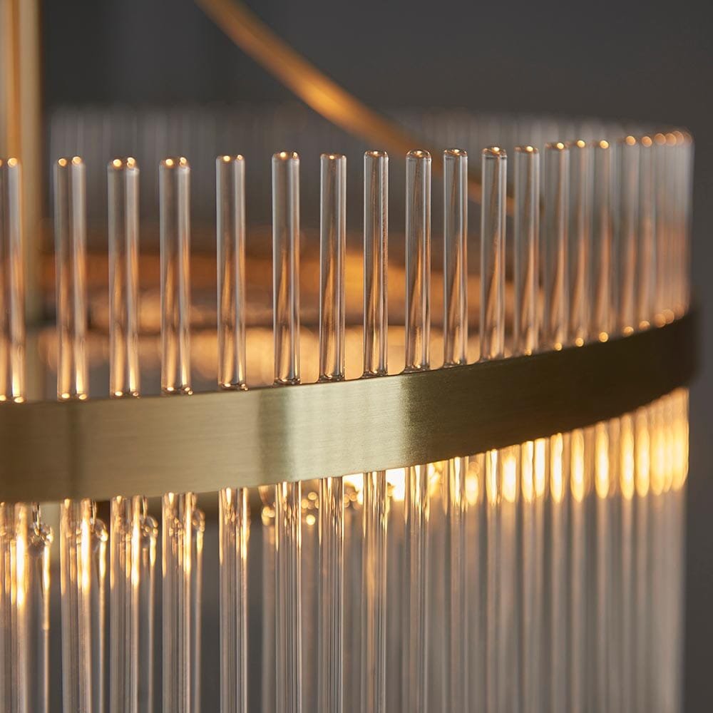 Abella 3 Light Gold & Glass Pendant Ceiling Light