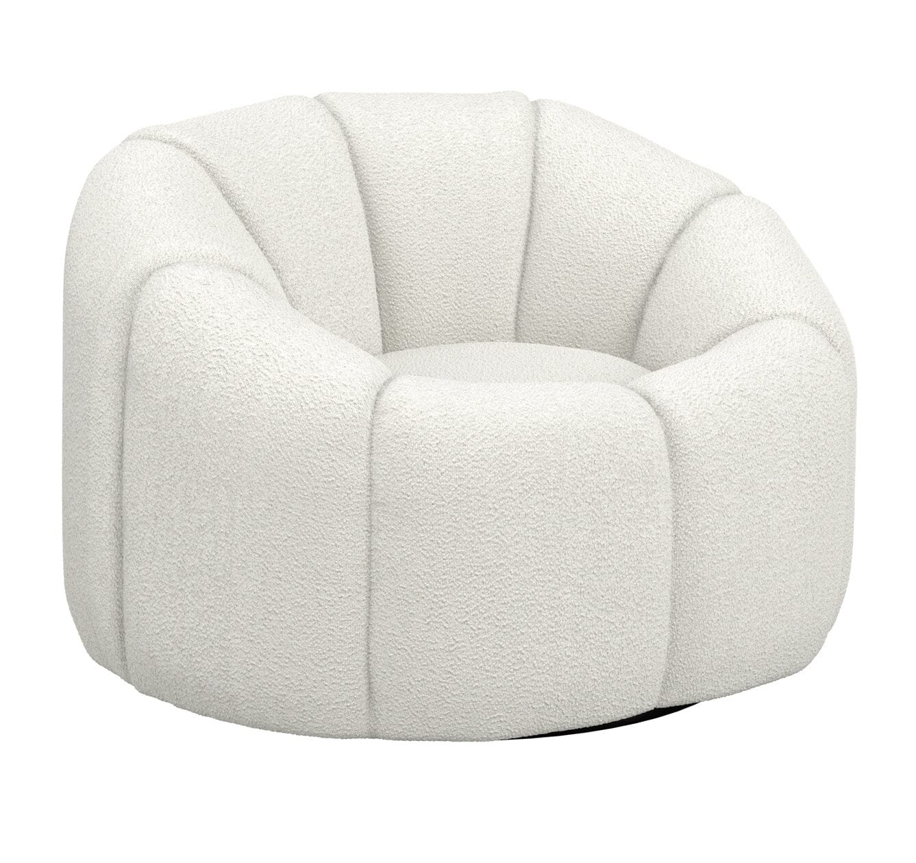 Abella Ivory Textured Fabric Swivel Chair