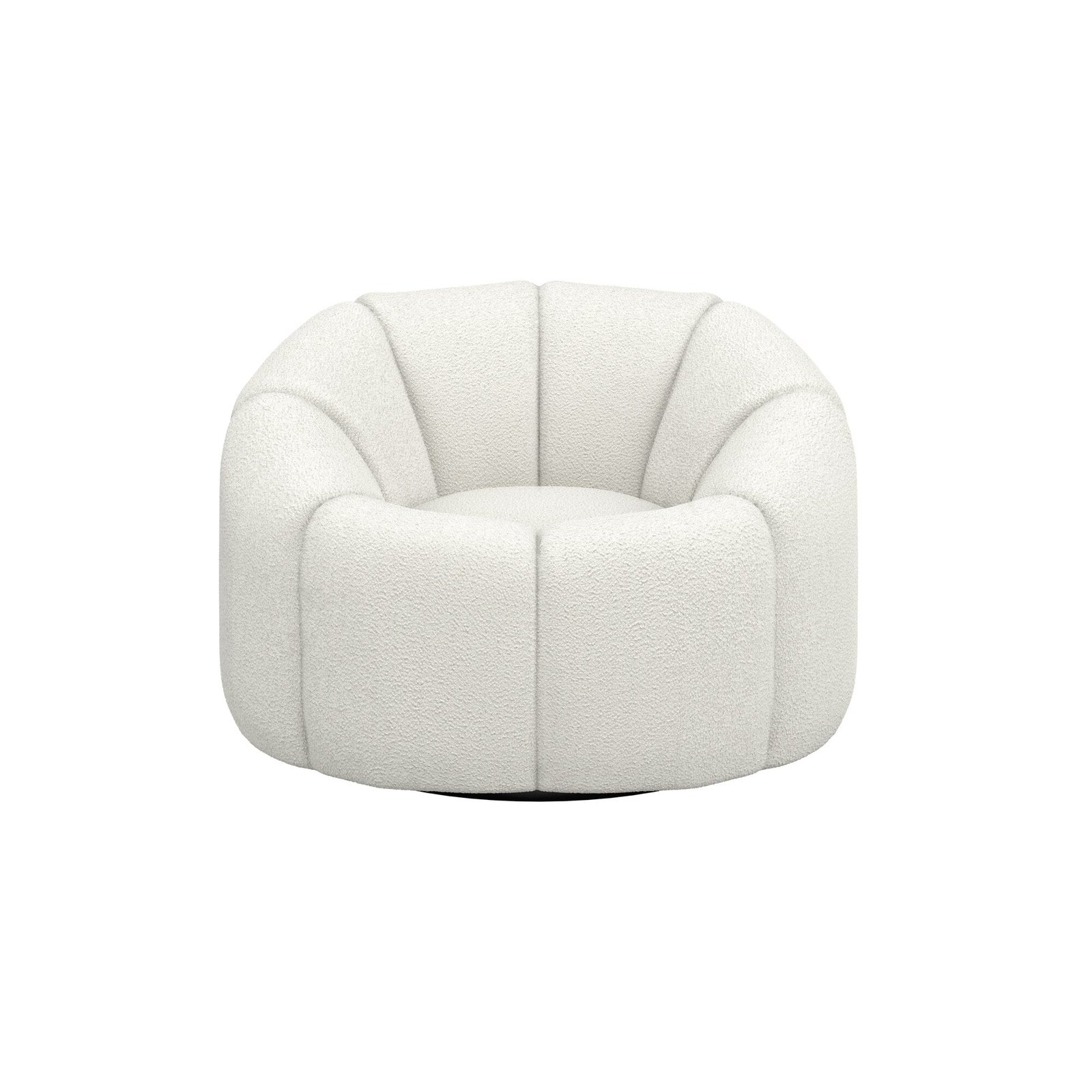 Abella Ivory Textured Fabric Swivel Chair