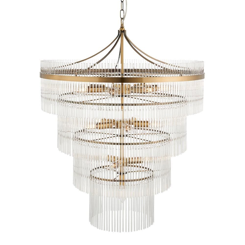 Abella Large Light Gold 16 Light Tiered Pendant Ceiling Light