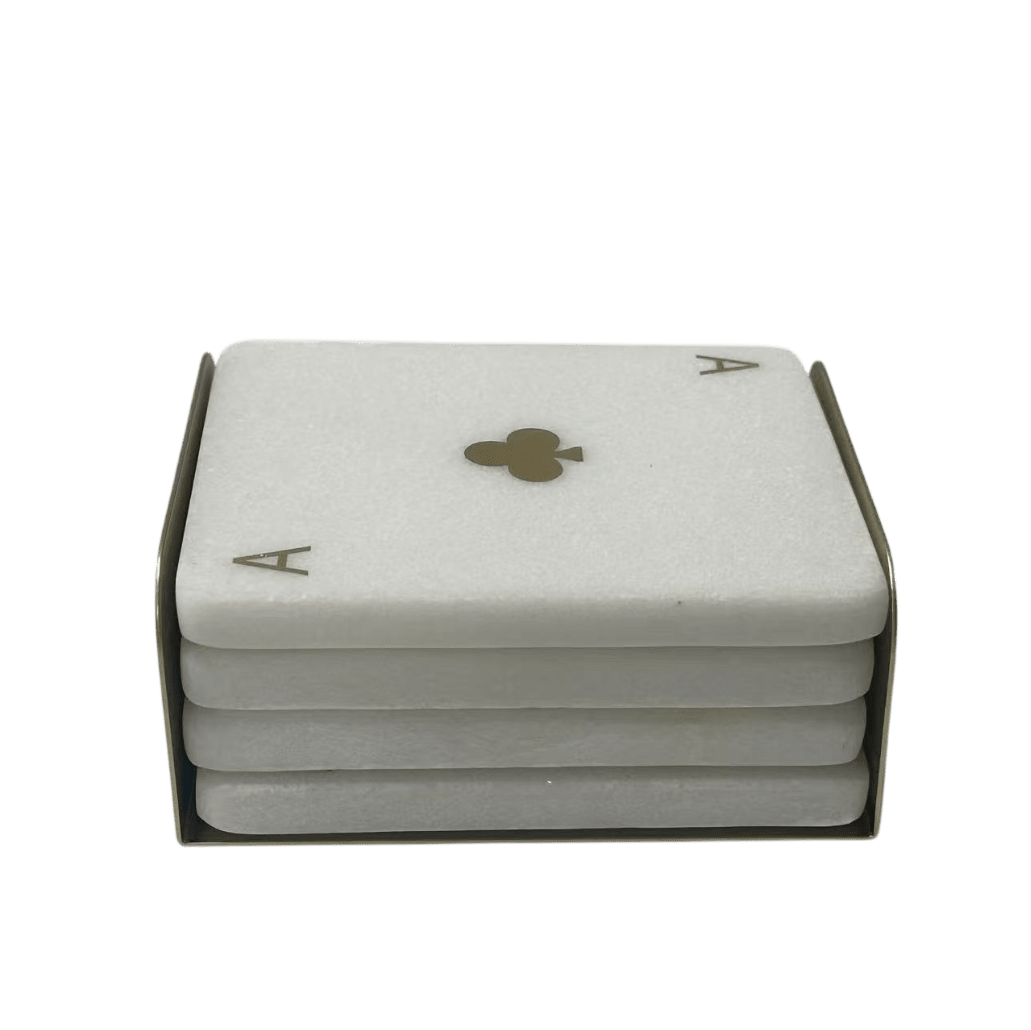 Ace Marble & Gold Coasters - Set of 4