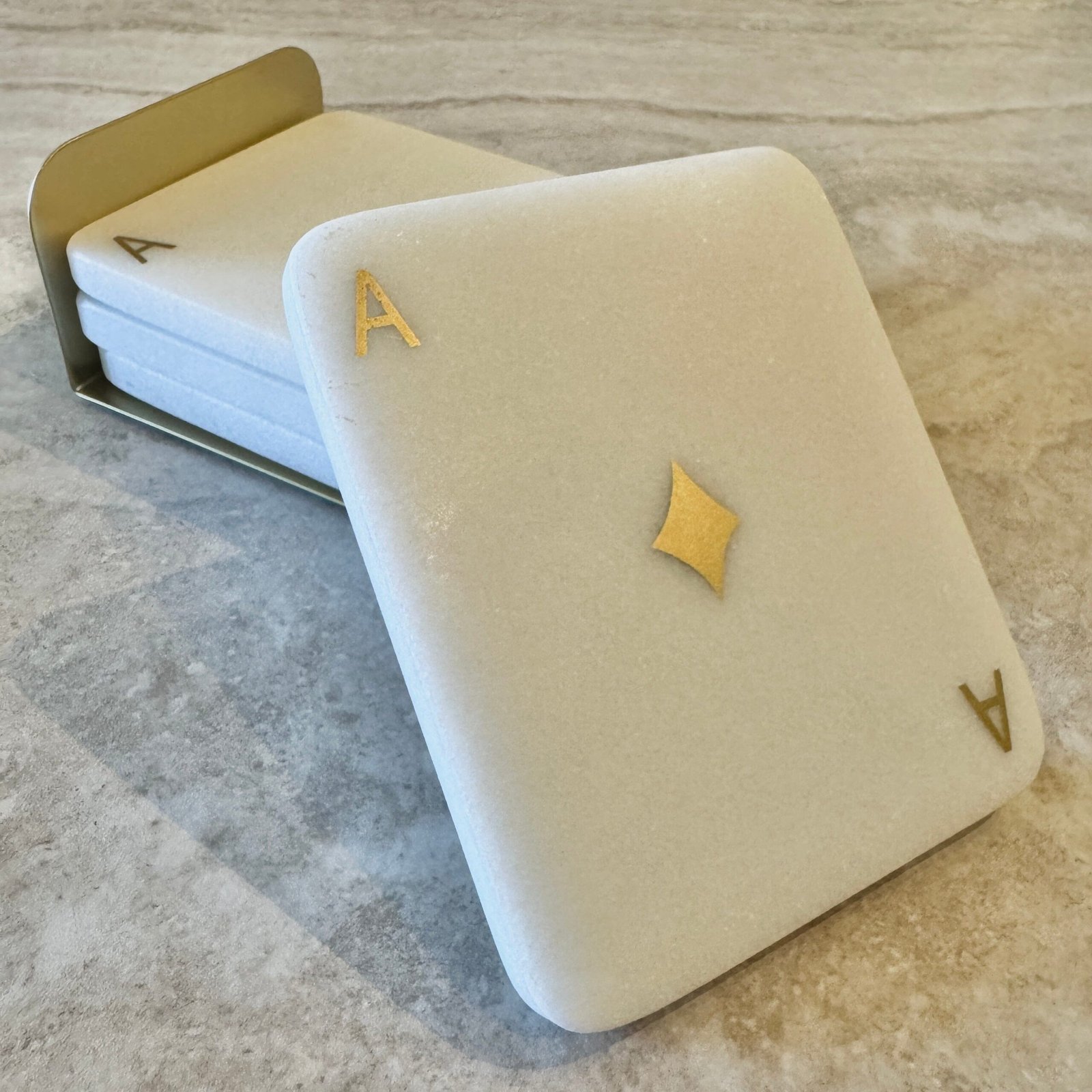 Ace Marble & Gold Coasters - Set of 4