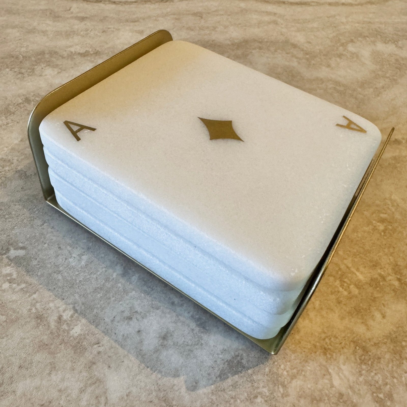 Ace Marble & Gold Coasters - Set of 4