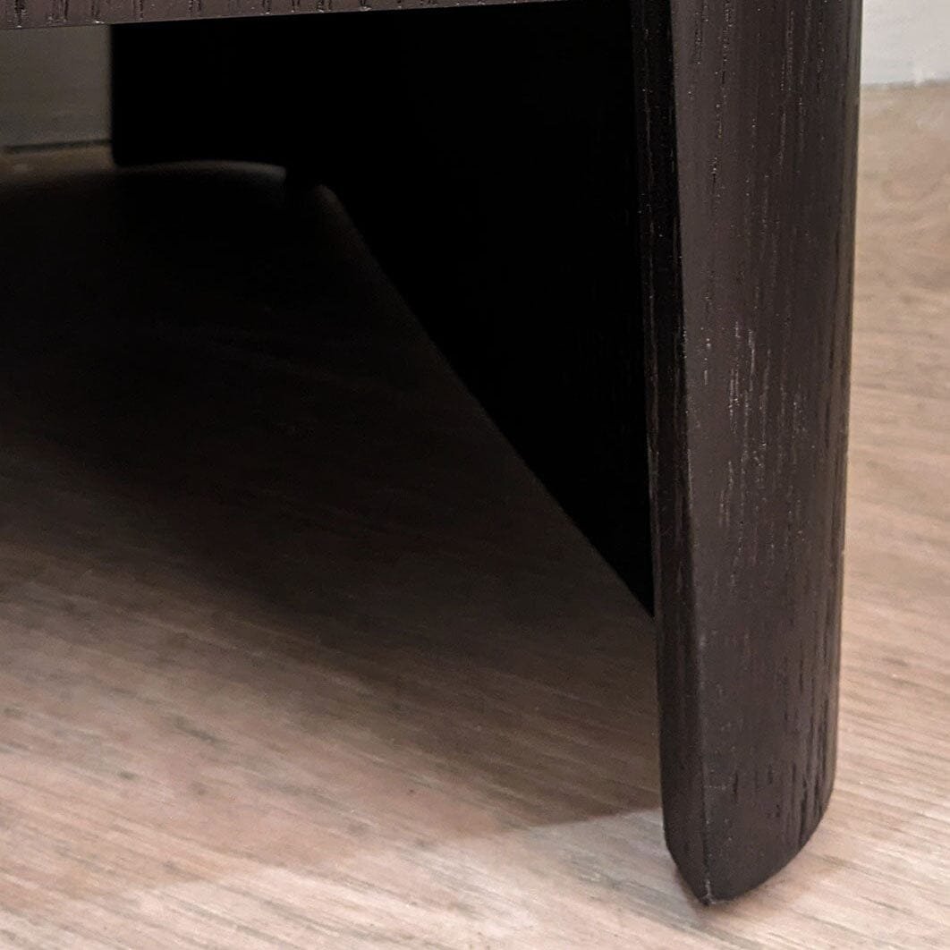 Adalynn Deep Brown Wooden 2 Drawer Bedside Table with Faux Marble Top