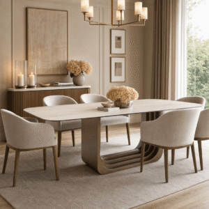 Addie Light Gold Dining Table with Ceramic Top
