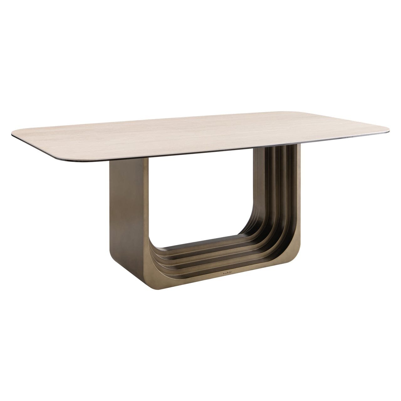 Addie Light Gold Dining Table with Ceramic Top