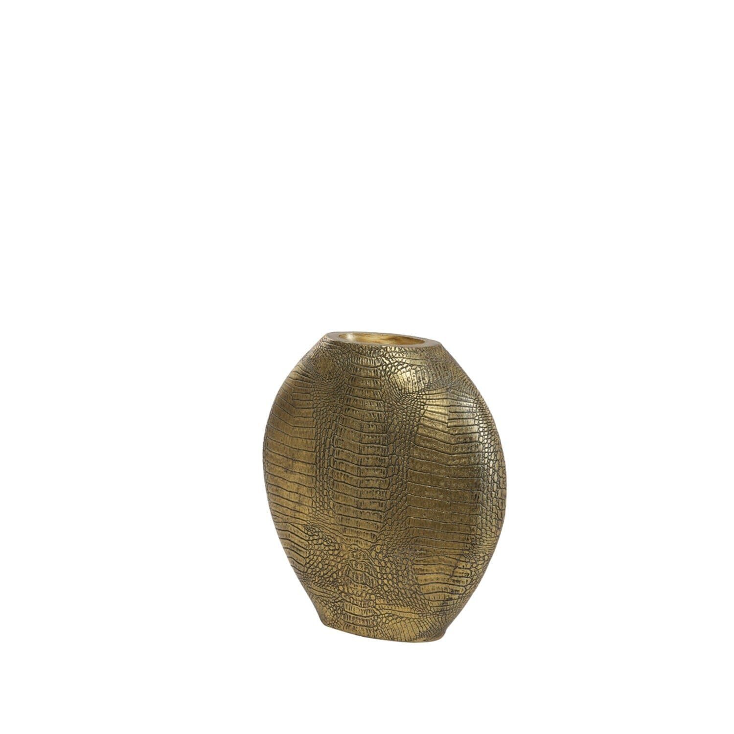 Adeta Crocodile Print Gold Statement Vase
