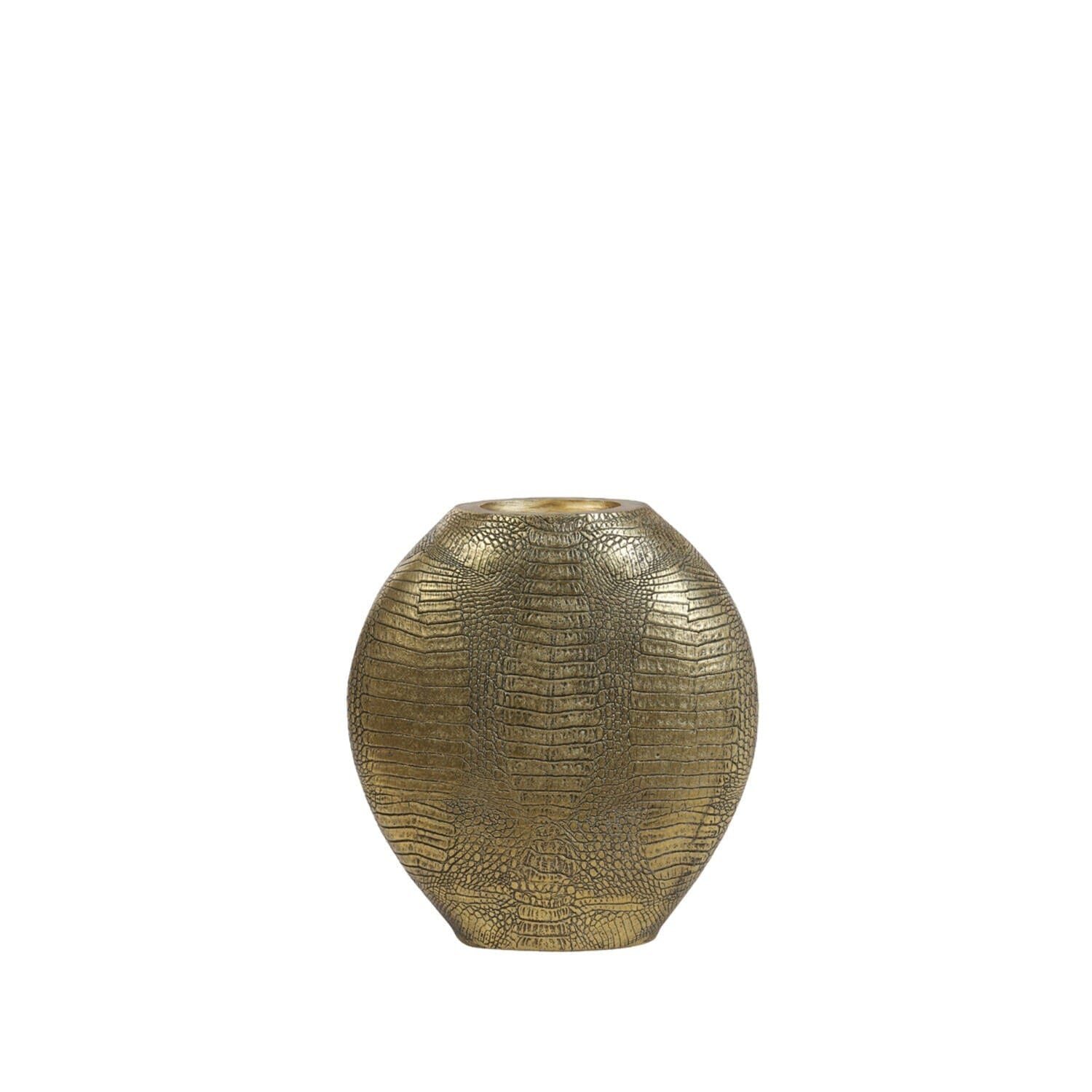 Adeta Crocodile Print Gold Statement Vase