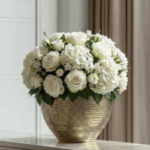 Adeta Crocodile Print Gold Statement Vase