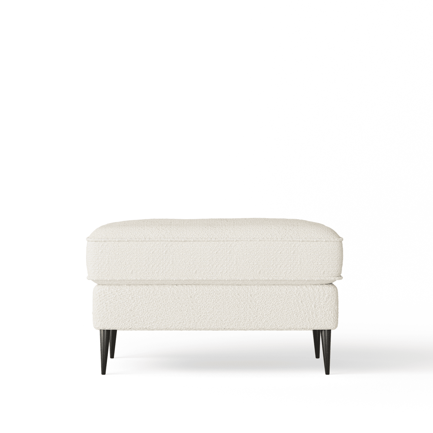 Alaina Cloud Bouclé Footstool with Black Legs