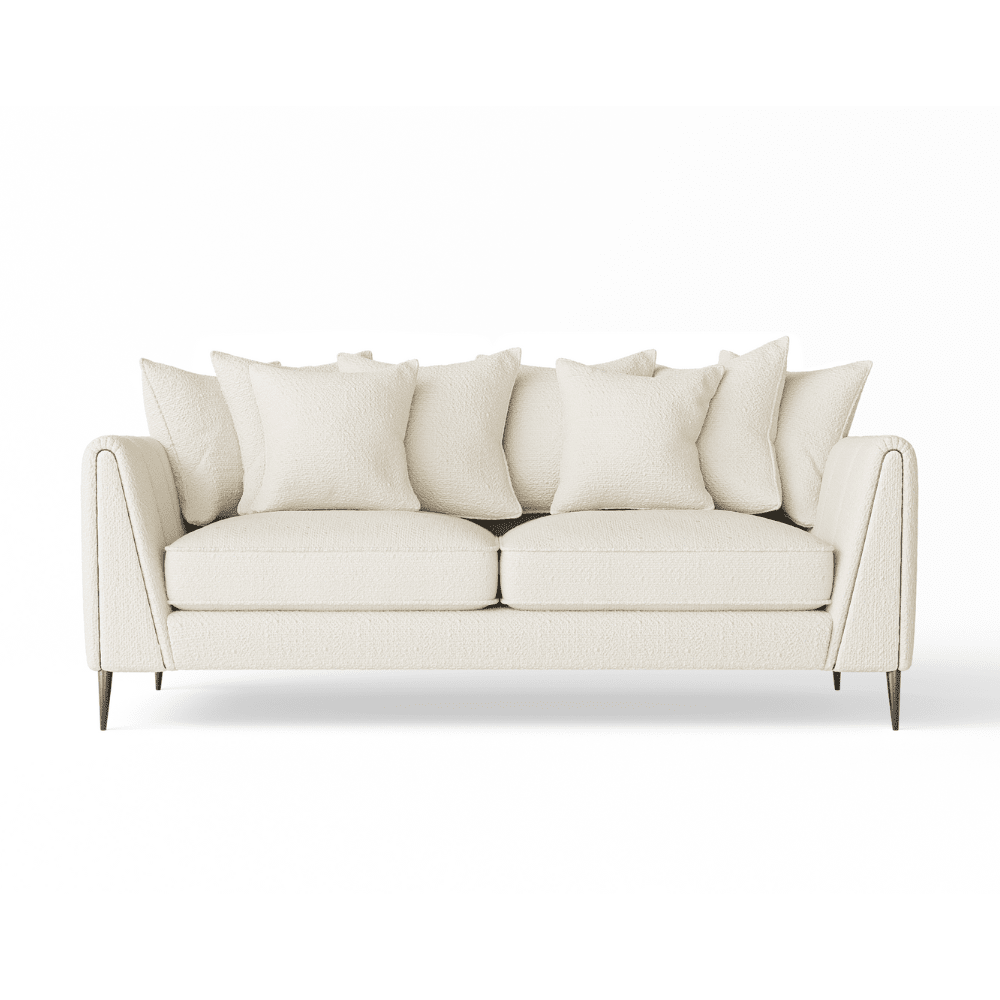 Alaina Cloud Bouclé Sofa Range with Black Legs