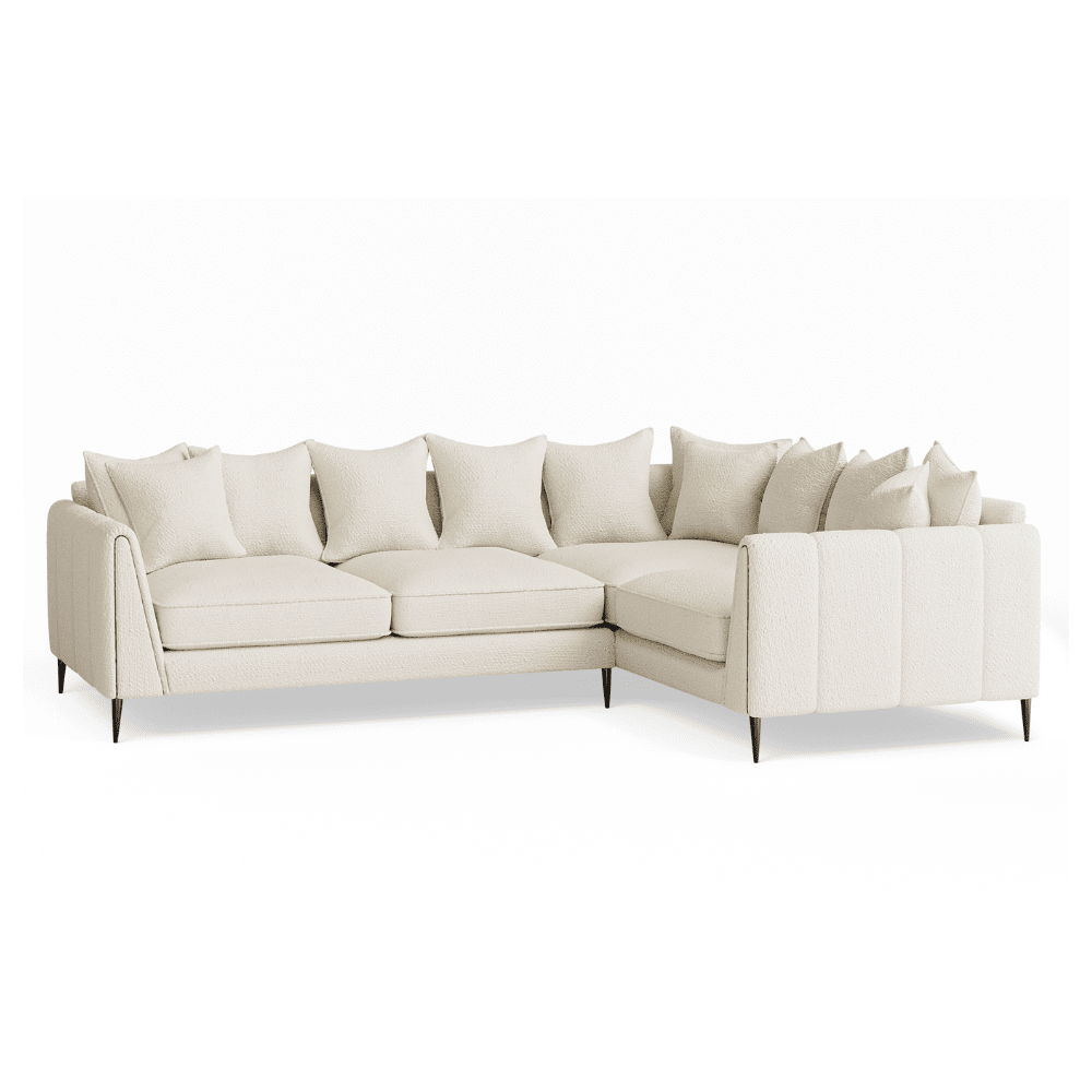 Alaina Cloud Bouclé Sofa Range with Black Legs
