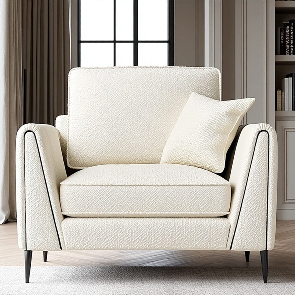 Alaina Cloud Bouclé Sofa Range with Black Legs
