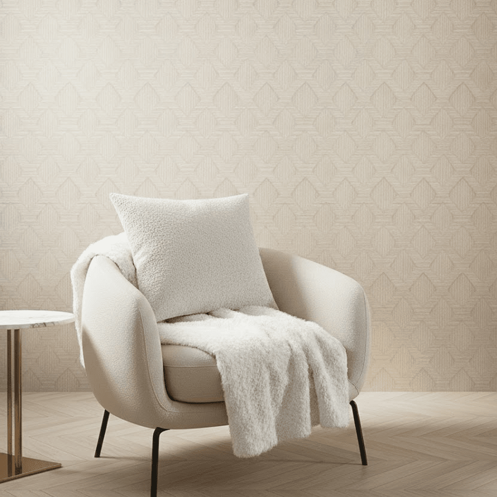 Alaric Taupe Diamond Print Wallpaper