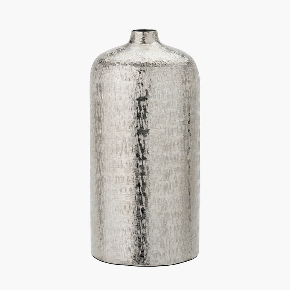 Alina Silver Hammered Metal Decorative Vase