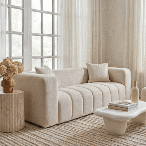 Allegra Oyster Textured 3 Seater Sofa