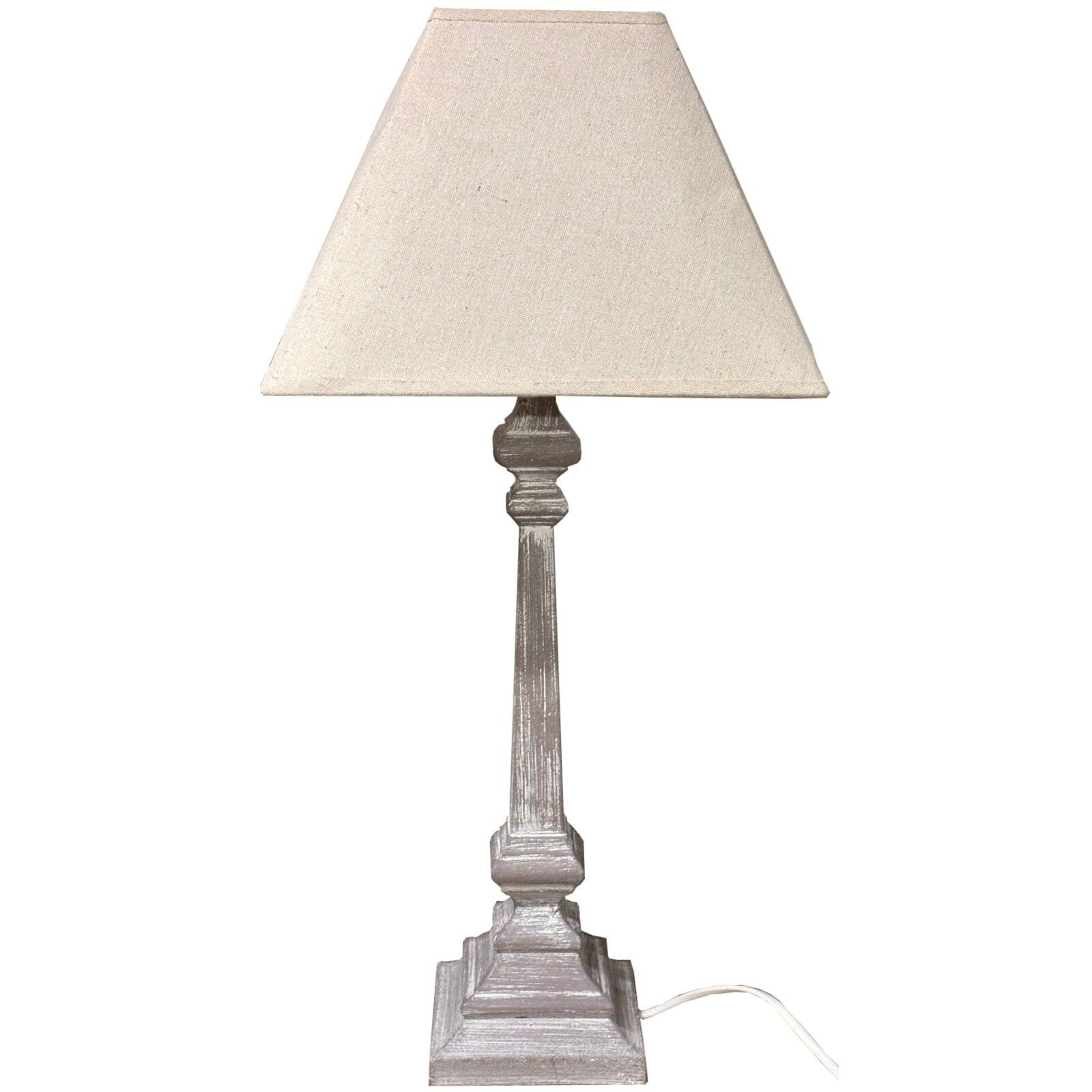Alnwick Wooden Table Lamp with Neutral Shade
