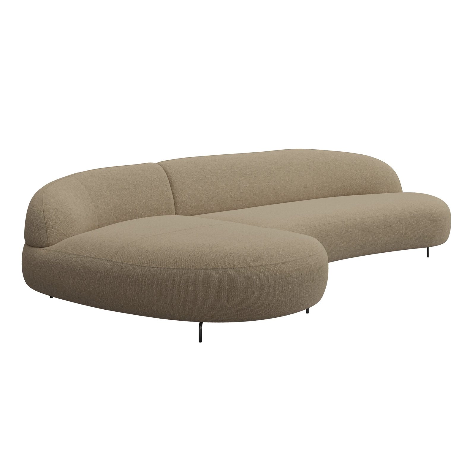 Alva Taupe Left Hand Facing Chaise End Sofa