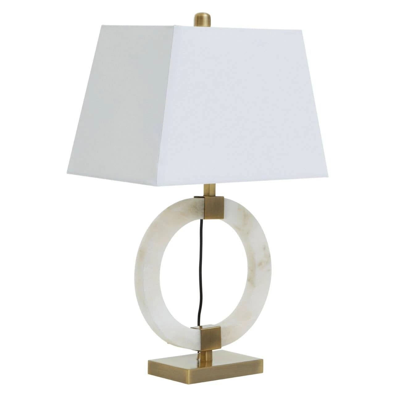 Amaris Marble Circular Lamp with Gold Details