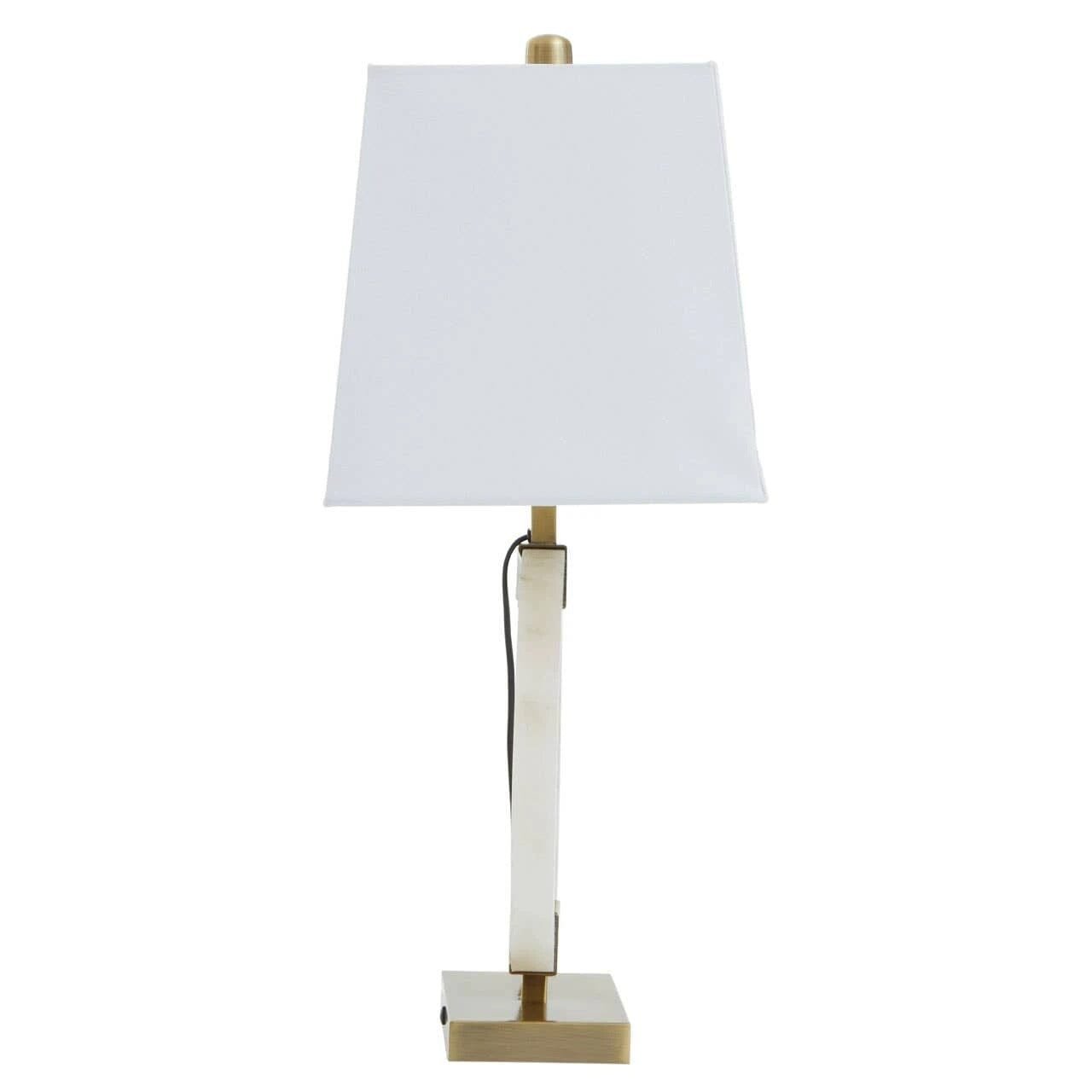 Amaris Marble Circular Lamp with Gold Details