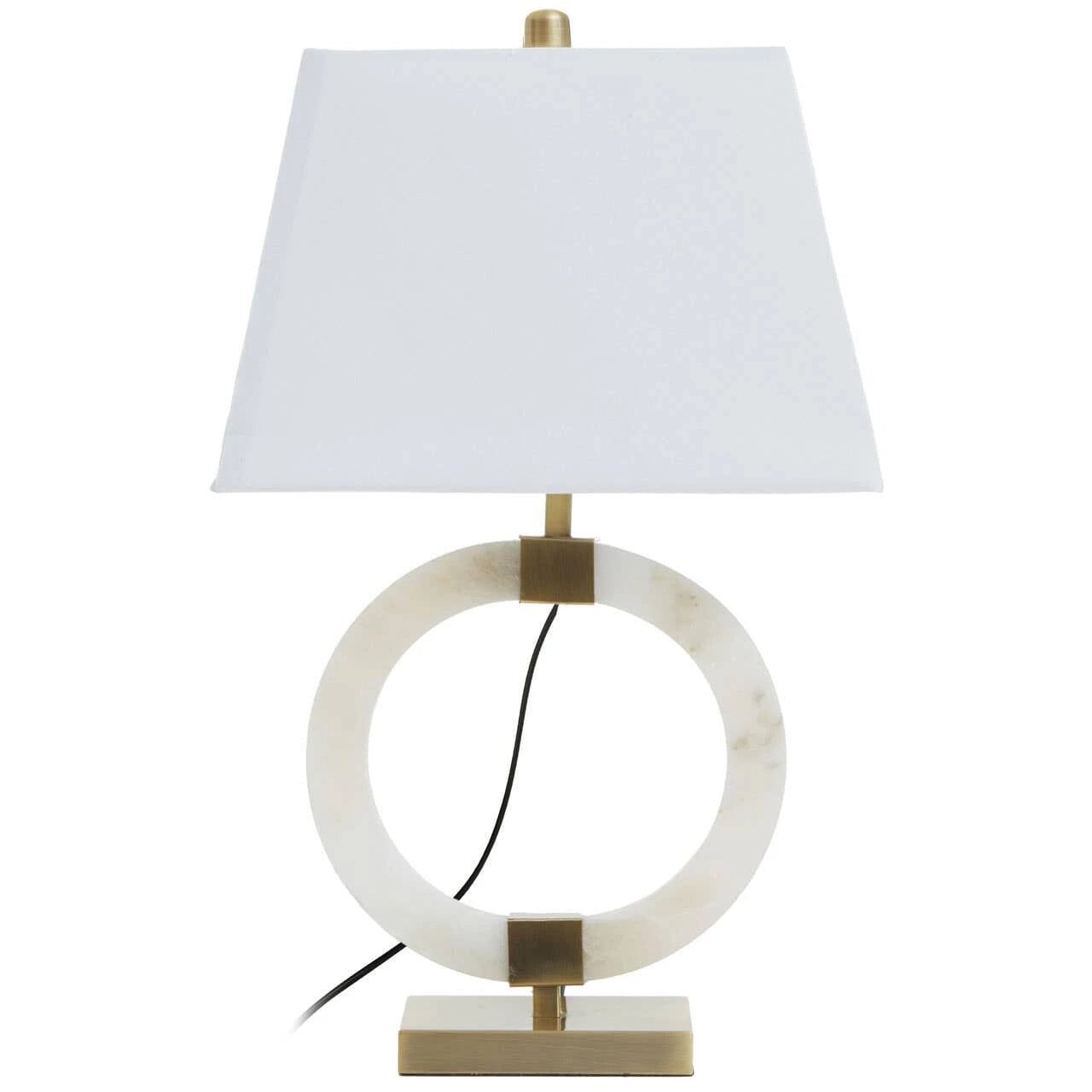 Amaris Marble Circular Lamp with Gold Details