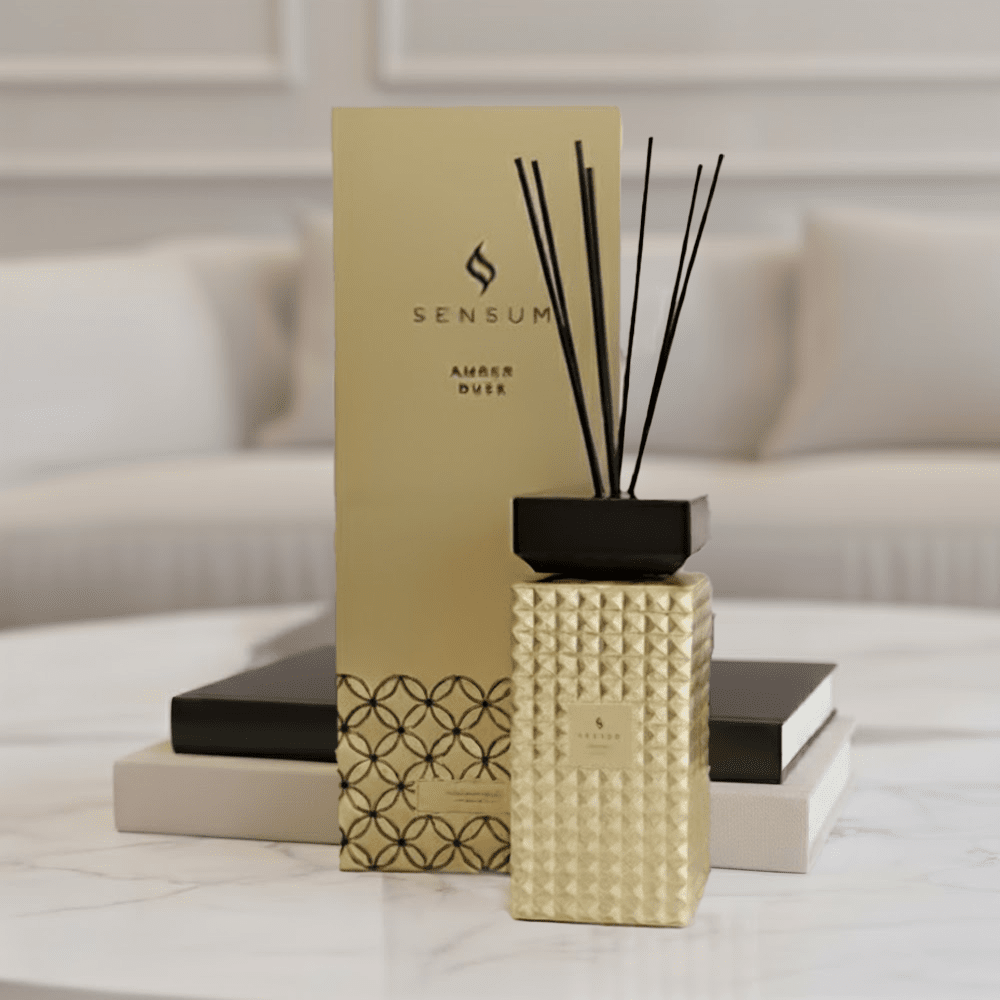Amber Dusk Gold & Black Luxury Reed Diffuser - 500ml
