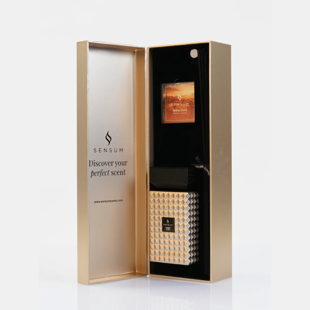 Amber Dusk Gold & Black Luxury Reed Diffuser - 500ml