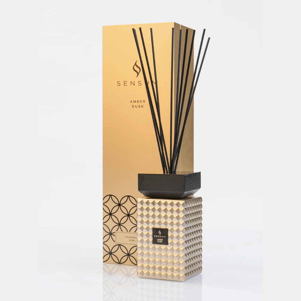 Amber Dusk Gold & Black Luxury Reed Diffuser - 500ml