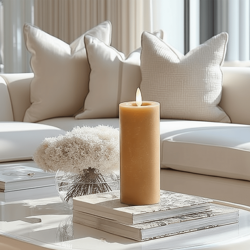 Amber Realistic LED Candle - 15cm