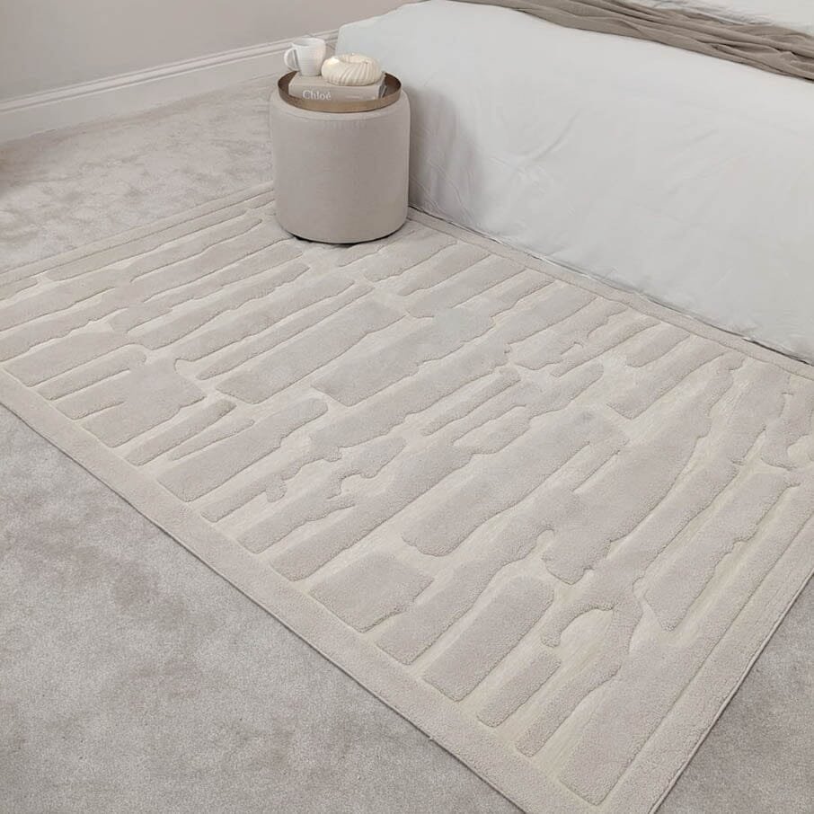Amore Ivory Textured Abstract Rug
