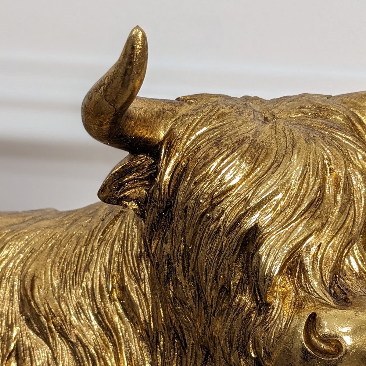 Angus Large Gold Highland Cow Ornament