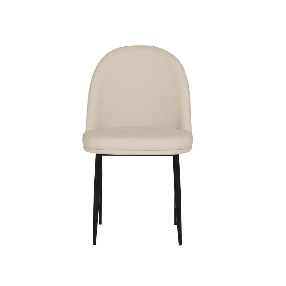 Apollonia Cream Leather & Black Dining Chair