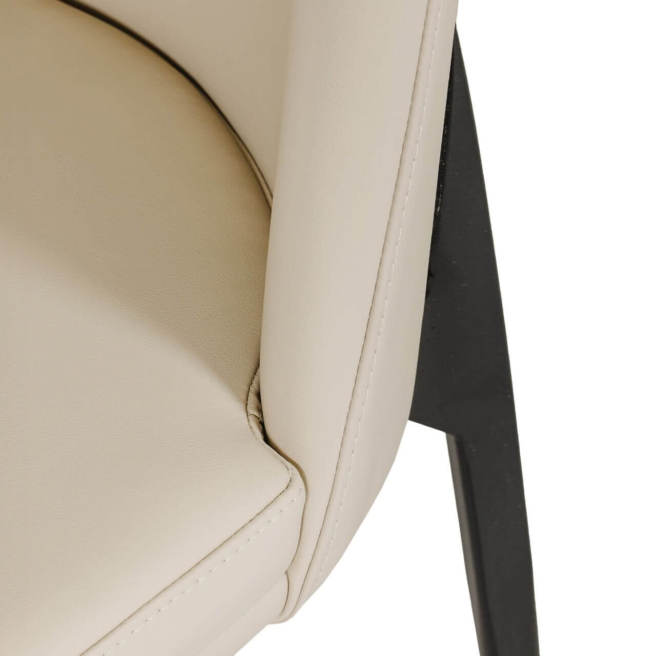 Apollonia Cream Leather & Black Dining Chair