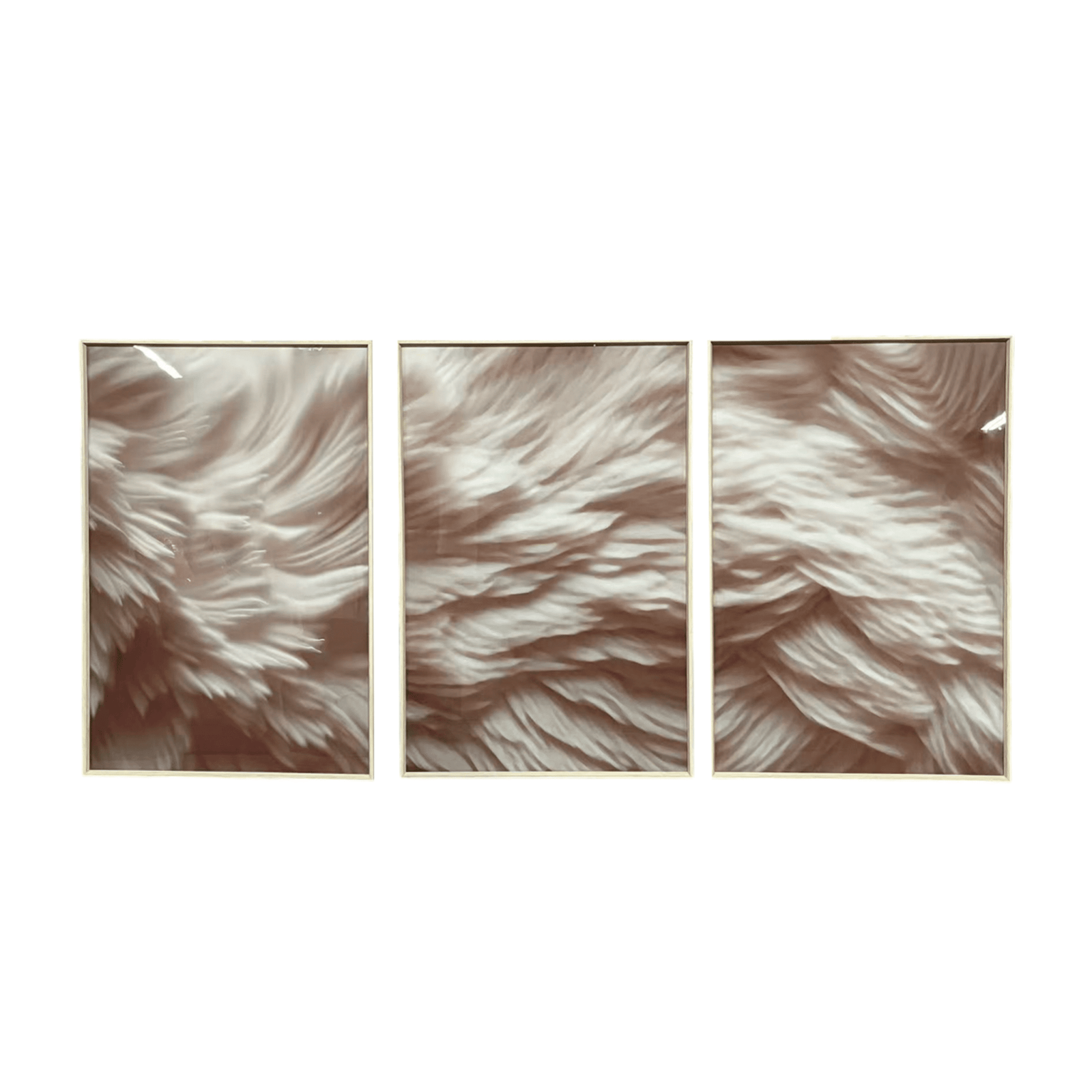 Aquaria Heavenly Feather Neural Framed Wall Art - Set of 3