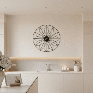 Aretta Black Geometric Wall Clock