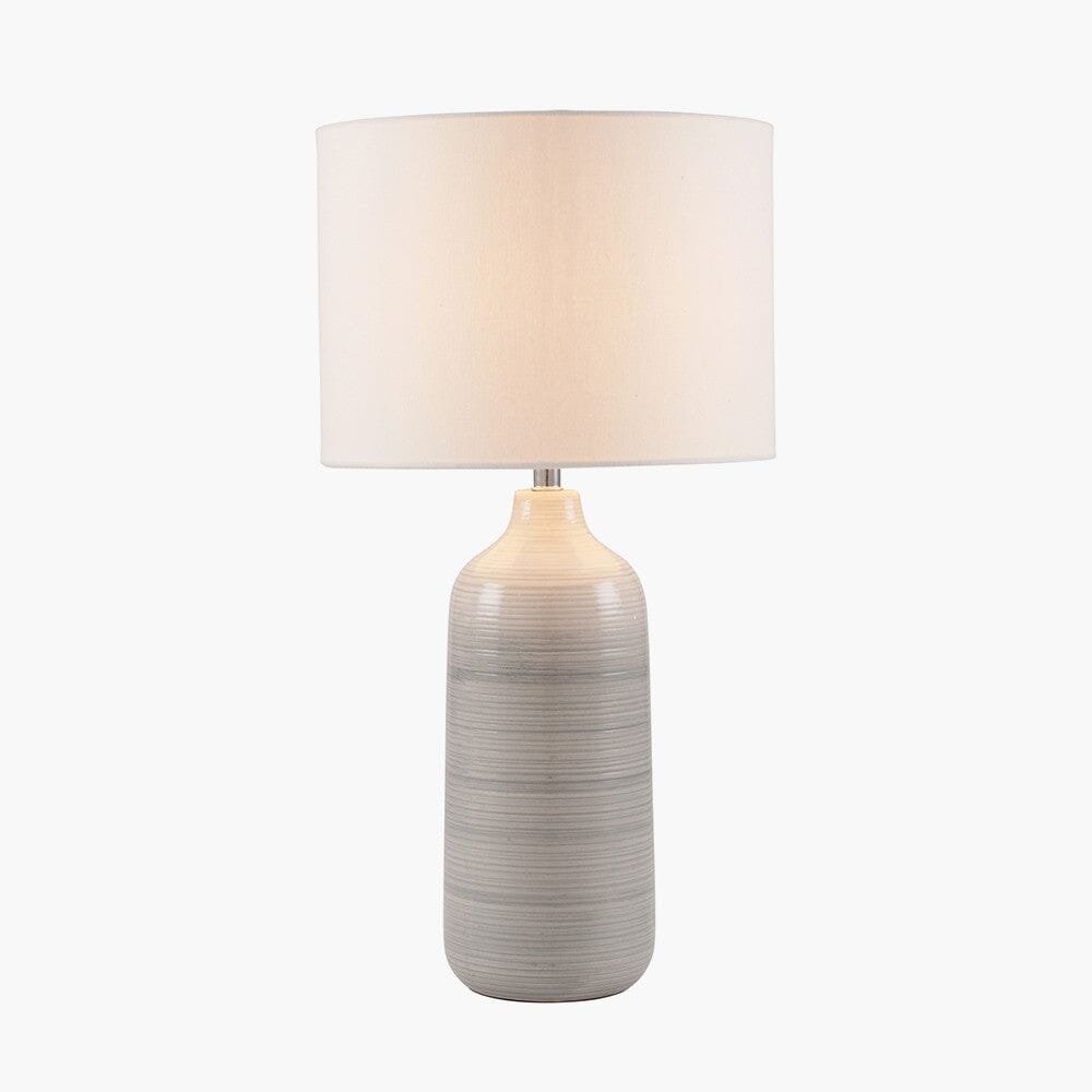 Aries Blue & Grey Ombre Ceramic Table Lamp with Cream Shade