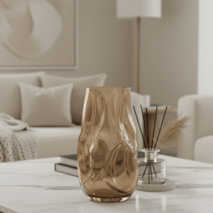 Arina Decorative Brown Glass Abstract Vase