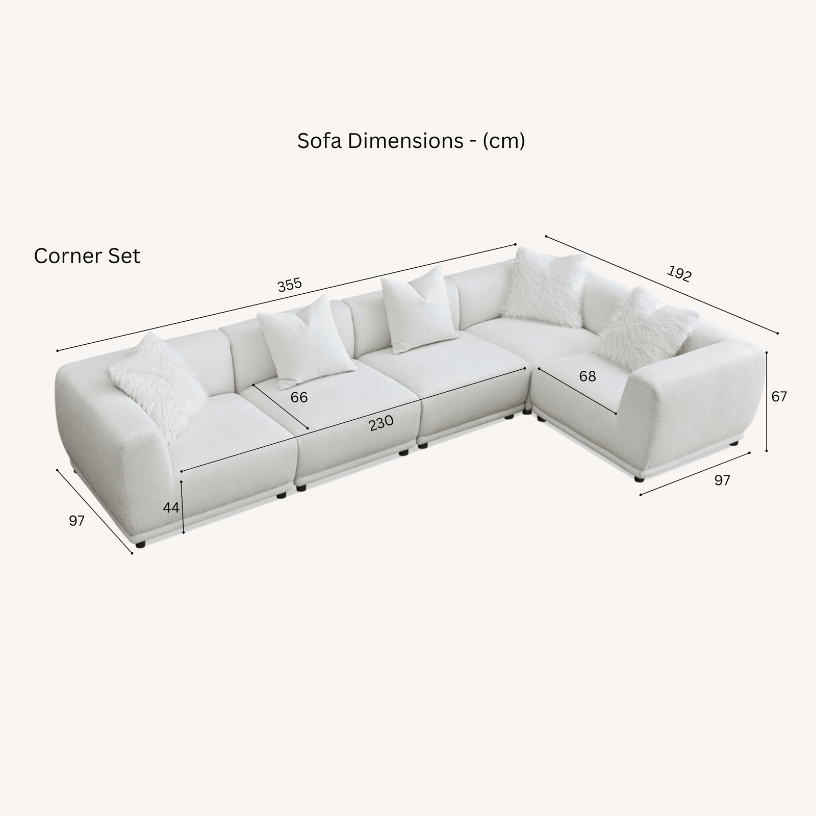 Arlo Polar Boucle Modular Sofa Range