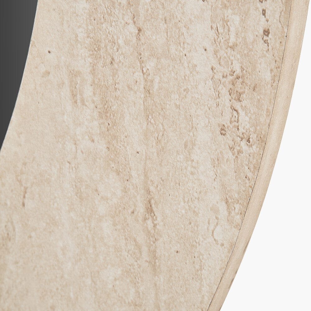 Arnot Travertine Effect Round Mirror