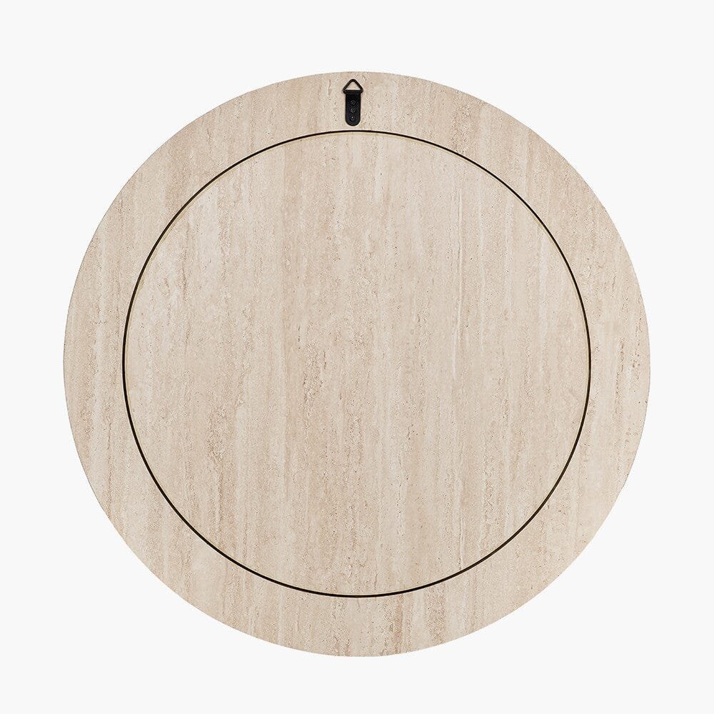 Arnot Travertine Effect Round Mirror