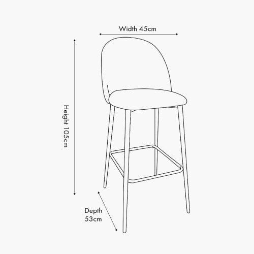 Arte Cream Linen & Black Metal Bar Stool