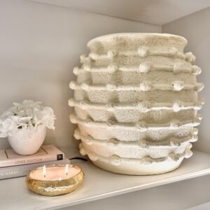 Arya Large Beige Bobble Effect Decorative Planter