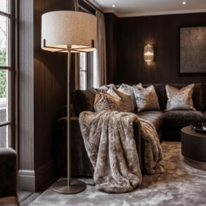 Ashford Bronze & Linen Floor Lamp