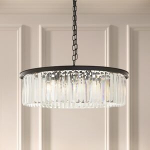 Astaire Black Round Crystal Chandelier