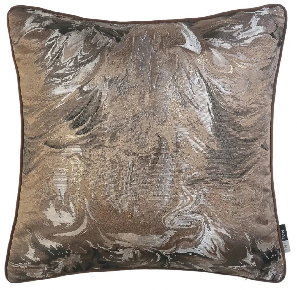 Asti Chocolate Brown Marble Effect Cushion- 50x50cm