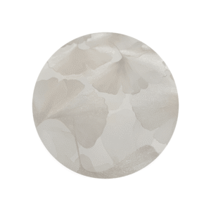 Athena Cream Metallic Gingko Leaf Patterned Wallpaper Sample