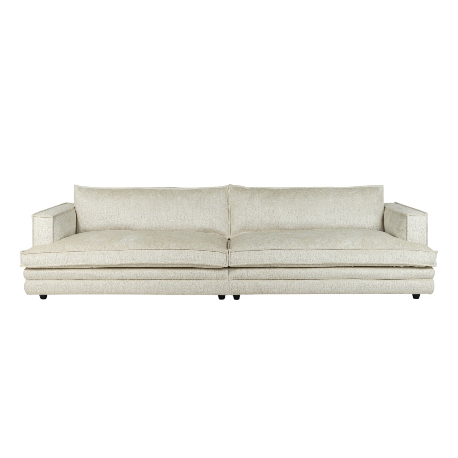 Avienne Cream Chenille 4 Seater Sofa
