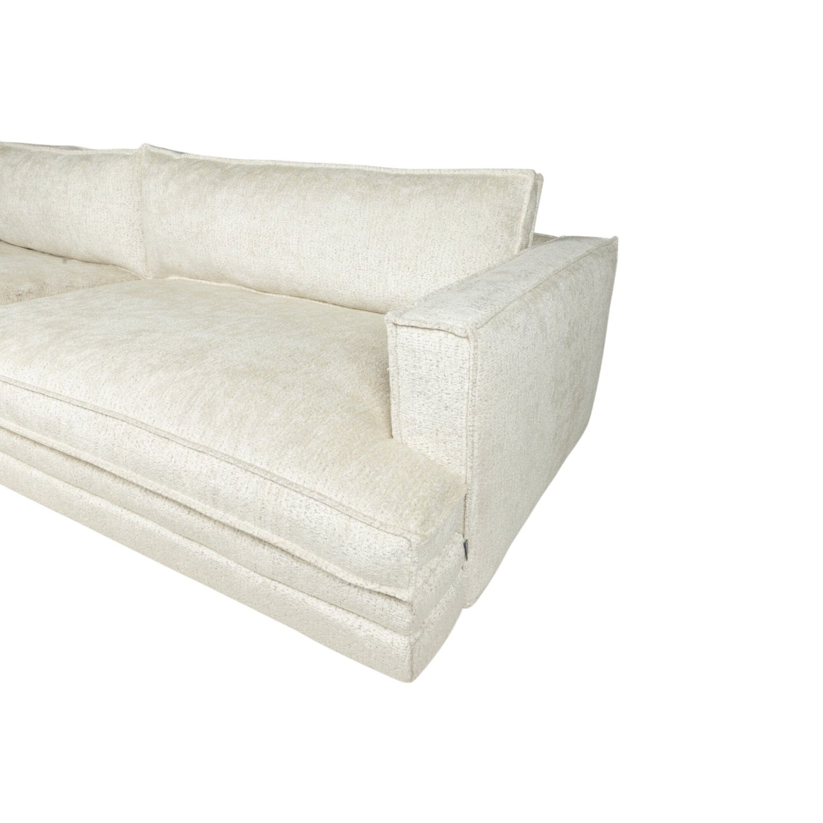 Avienne Cream Chenille 4 Seater Sofa