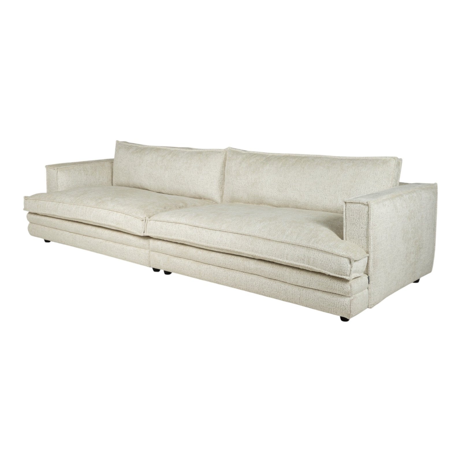 Avienne Cream Chenille 4 Seater Sofa