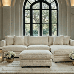 Avienne Cream Chenille Footstool